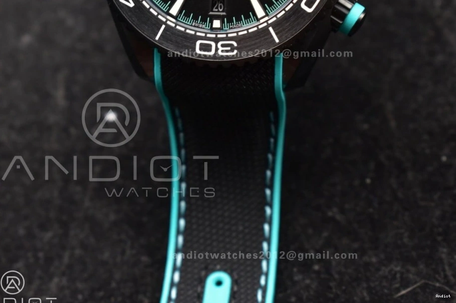 Planet Master Rubber on Black A9900 Black M+SF Ocean Deep Chrono Edition Black Dial Strap 1:1 Ceramic Best 1224